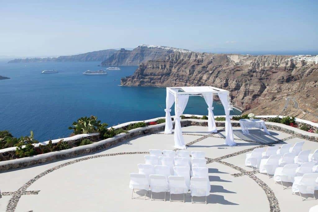 svatba Řecko Santorini Venetsanos Winery