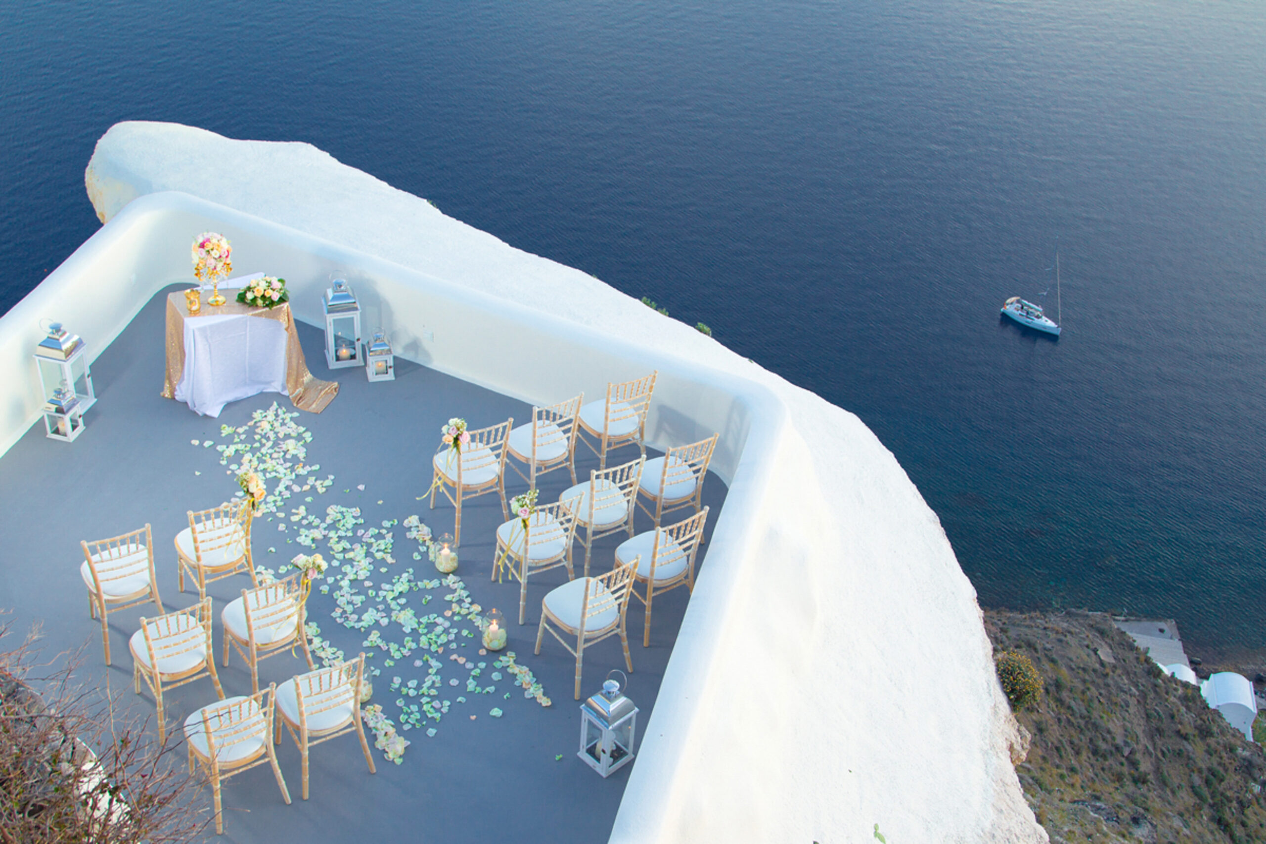 svatba Řecko Santorini Canaves Panorama