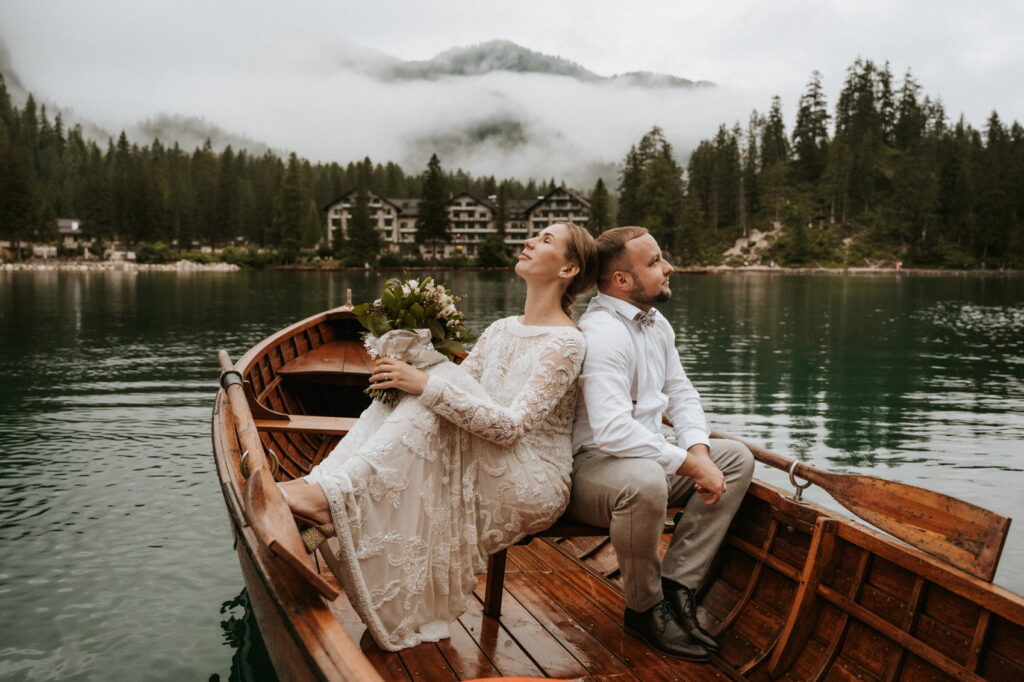 Svatba v Itálii u Lago di Braies
