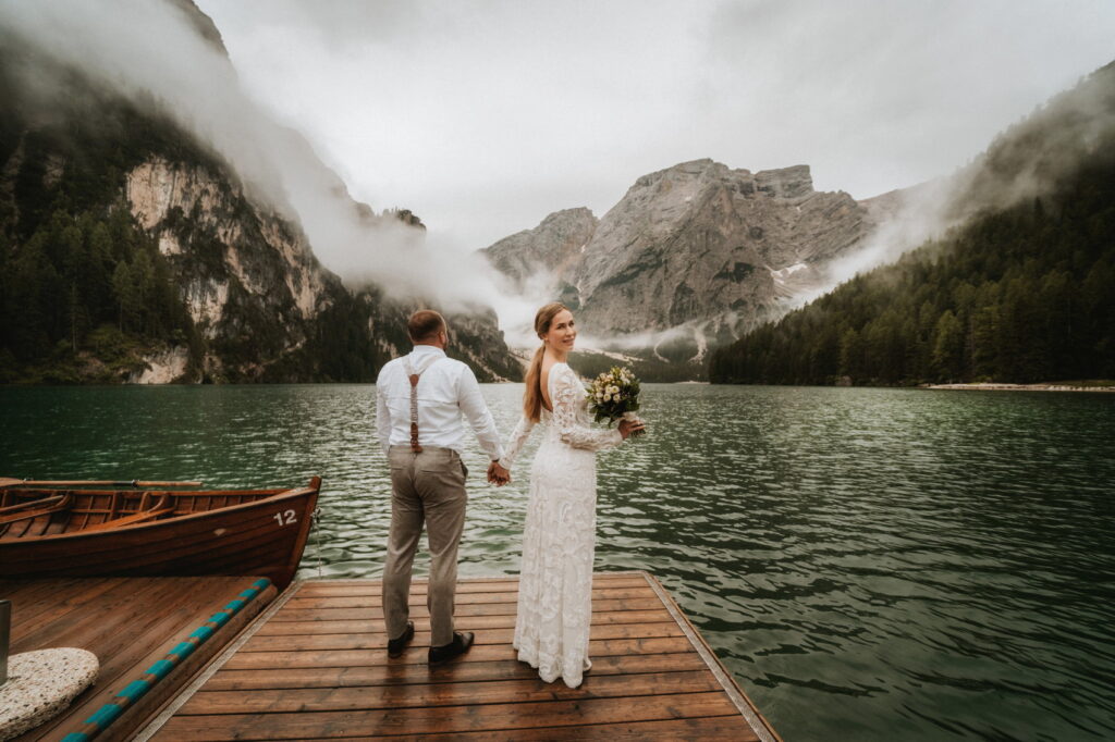 Svatba v Itálii u Lago di Braies
