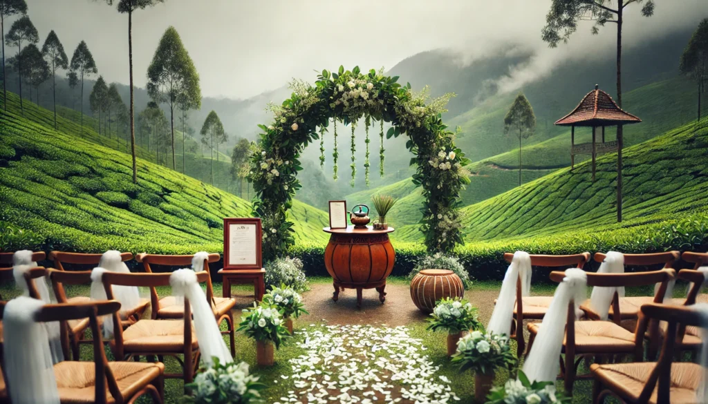 Svatba Srí Lanka čajová plantáž