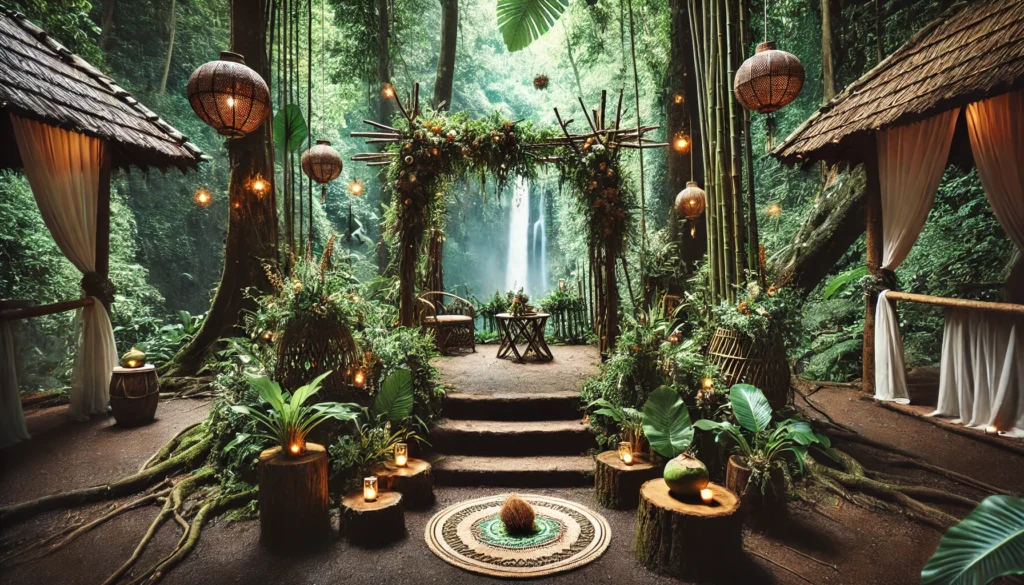 Svatba Srí Lanka v džungli u vodopádů