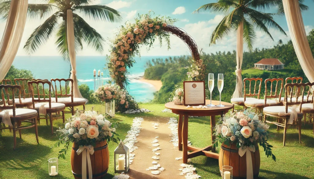 Svatba Srí Lanka palmový háj