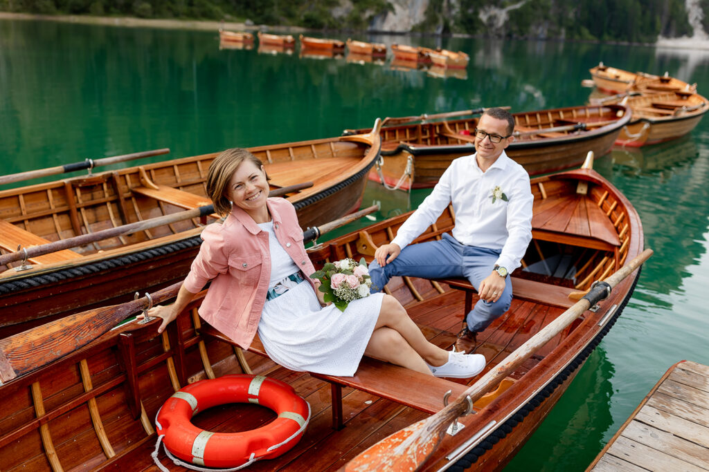svatba v Itálii u jezera Lago di Braies