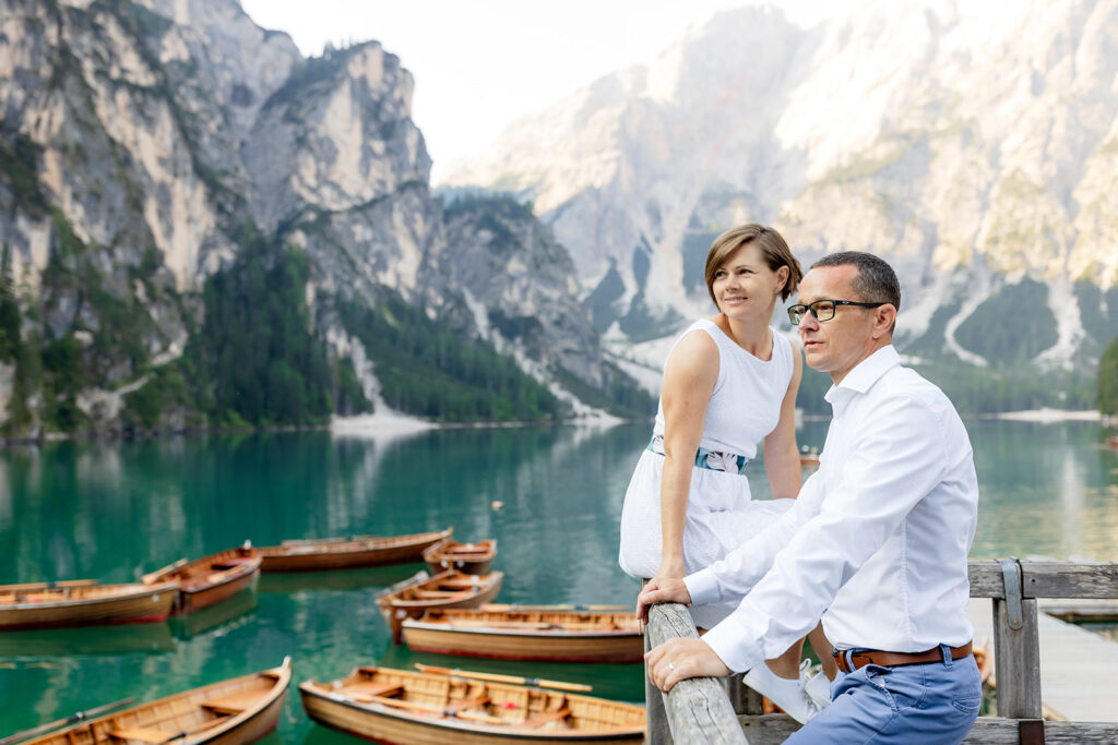 svatba v Itálii u jezera Lago di Braies